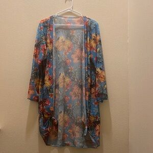 Floral tropical light weight swimsuit coverup size large